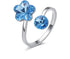 Modern Ring with Swarovski® Blue Crystal Elements