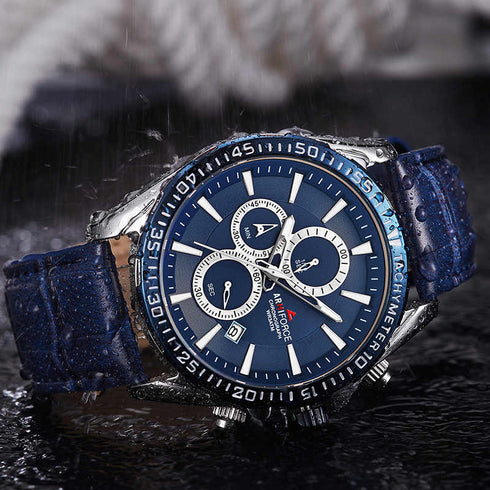 Armiforce Men's - Blue Army Attack! - Genuine Ultra Soft Leather! - Water Resistant!- 1 Year Warranty! - Box Packaging!