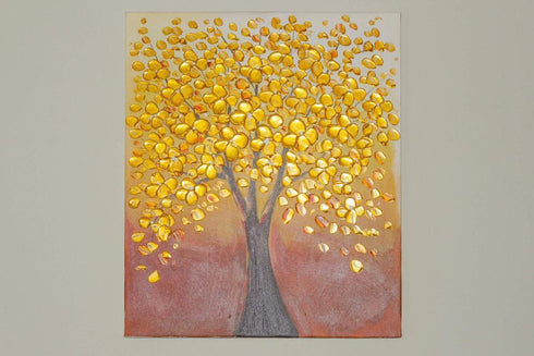 Mystical Golden Tree - 100% Handmade Oil on Canvas Painting