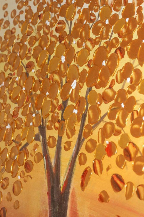 Mystical Golden Tree - 100% Handmade Oil on Canvas Painting