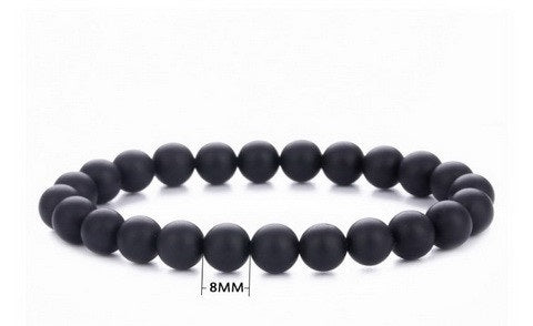 Jet Black & Bold! - Beaded Bracelet! - Adjustable/Stretchable! - Free Box Packaging!