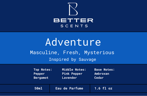 Adventure by Better Scents - Men's Perfume EDP - Inspired by Suavage for Men - FRESH & MASCULINE -50ML
