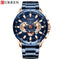 Curren Eternal (Rose Gold & Blue) - Men's Watch - Chronograph - Stainless Steel Strap - Water Resistant - 1 Year Warranty!