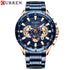 Curren Eternal (Rose Gold & Blue) - Men's Watch - Chronograph - Stainless Steel Strap - Water Resistant - 1 Year Warranty!