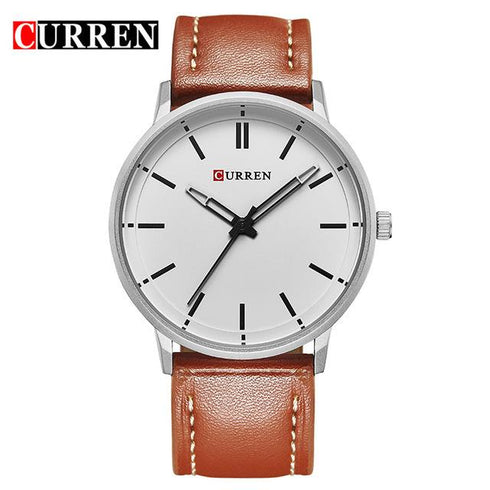 Curren Ultra Thin Watch! - Rugged Genuine Leather! - Slim & Minimalist Design! - 1 Year Warranty!