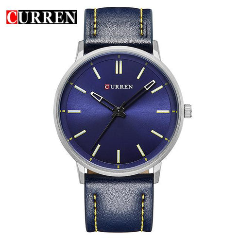 Curren Ultra Thin Watch! - All Blue Dial! - Genuine Leather! - Slim & Minimalist Design! - 1 Year Warranty!