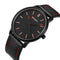 Curren Ultra Thin Watch! - Jet Black Genuine Leather! - Slim & Minimalist Design! - 1 Year Warranty! -