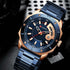 Curren Rebel (Sparkling Blue & Rose Gold) - Men's Watch - Date Function - 1 Year Warranty - Free Box Packaging - 3 ATM Water Resistant