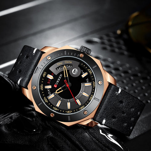 Curren Rebel - Men's Watch - Date Function - 1 Year Warranty - Free Box Packaging - 3 ATM Water Resistant