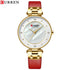 Womens Curren Elegant Maroon! - Shiny Pearl Dial! - Hot Seller! - 1 Year Warranty! - Genuine Leather!