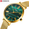 Curren Women's Classy & Sassy! - Green & Gold - Adjustable Steel Strap! - Box Packaging! - Water Resistant 3ATM! - 1 Year Warranty