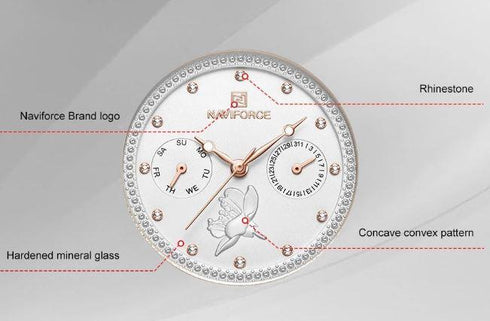 Women's Classic Flower Leather With Crystals Chronograph (Brown)