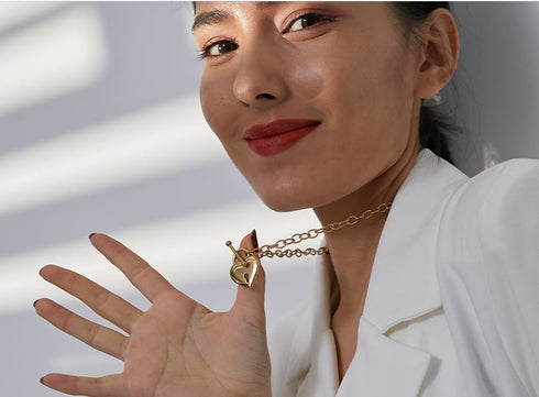 Statement of Love Necklace! - 18K Genuine Gold Plated over Pure Stainless Steel! - Chic Design! - Free Box Packaging!