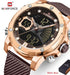 Naviforce Men's - Rose Gold Plated! - Digital + Analog! - Adjustable Steel Strap! - Water Resistant! - 1 Year Warranty!