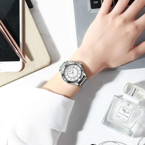 Curren Amour - Women's Watch - Sparkling Silver! - Crystal Party! - Sparkling Magnetic Strap! - Water Resistant! - 1 Year Warranty!