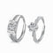Couple Ring Set - Adjustable Size - Pure Sterling Silver (Chandi) - 5A Cubic Zircon - Certificate