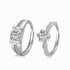 Couple Ring Set - Adjustable Size - Pure Sterling Silver (Chandi) - 5A Cubic Zircon - Certificate