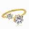 Vamos Ring - Adjustable Size - Genuine Gold Plated - Pure Stamped Sterling Silver (Chandi) + Certificate - 5A Cubic Zircon