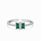 Modern Element Ring (Emerald Green) - Adjustable Size - Pure Sterling Silver (Chandi) - Cubic Zircon
