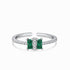 Modern Element Ring (Emerald Green) - Adjustable Size - Pure Sterling Silver (Chandi) - Cubic Zircon