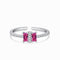 Modern Element Ring (Contemporary Pink) - Adjustable Size - Pure Sterling Silver (Chandi) - Cubic Zircon