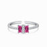 Modern Element Ring (Contemporary Pink) - Adjustable Size - Pure Sterling Silver (Chandi) - Cubic Zircon