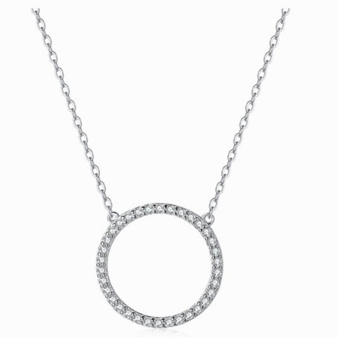 Discovery of Sparkle Necklace - Pure Stamped Sterling Silver (Chandi) + Certificate - 5A Cubic Zircon