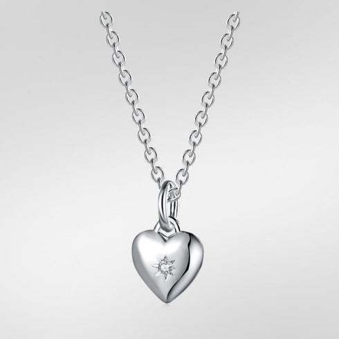 Chic Love Necklace - Pure Sterling Silver (Chandi) - 5A Cubic Zircon - Certificate