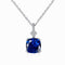 Blushing Day Light Necklace (Sapphire Blue) - Pure Sterling Silver (Chandi) - 5A Cubic Zircon - Certificate