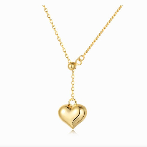 Heart of Gold Necklace - 18K Gold Plated on Pure Sterling Silver (Chandi) + Certificate - Box Packaging