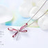 Niovani Magical Dragonfly Rhodium Plated Necklace! - Genine European Crystals - Free Box Packaging