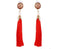 Red Tassel Earrings - 18K Gold Plated! - Trendy!