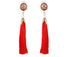 Red Tassel Earrings - 18K Gold Plated! - Trendy!