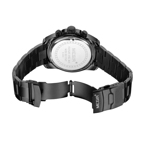 Megir - Men's Watch - 1 Year Warranty - Stainless Steel Strap - Chronograph - 3 ATM Water Resistant