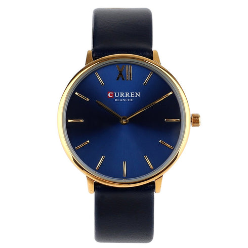 Curren Elegance! - Women's Watch - Sparkling Blue! - Genuine Leather Strap! - Two Hand Design! - 1 Year Warranty!
