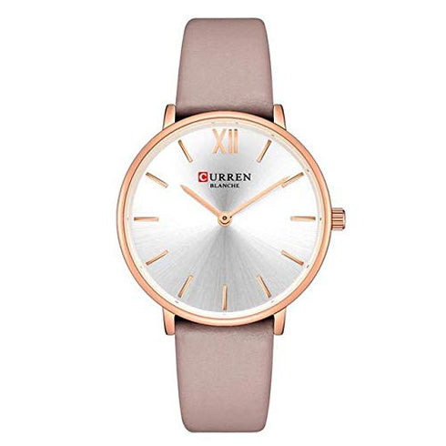 Curren Elegance! - Women's Watch - Brown & Rose Gold! - Genuine Leather Strap! - Two Hand Design! - 1 Year Warranty!