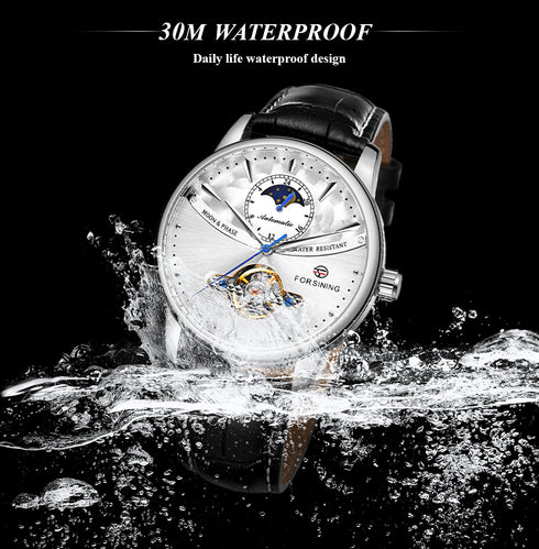 Forsining Gentleman - Men's Automatic Watch - No Battery Needed - Water Resistant - Genuine Leather Strap! - 1 Year Warranty! - Free Box Packaging