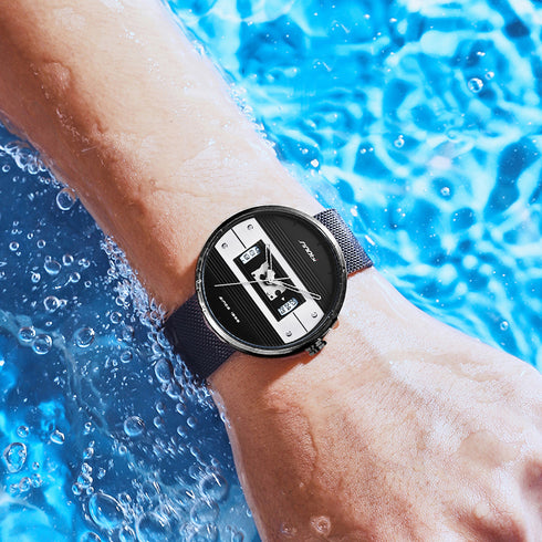 Sinobi Modern Art - Men's Watch - Classic Black! - Water Resistant! - Stainless Steel Strap! - 1 Year Warranty! - Ultra Slim!