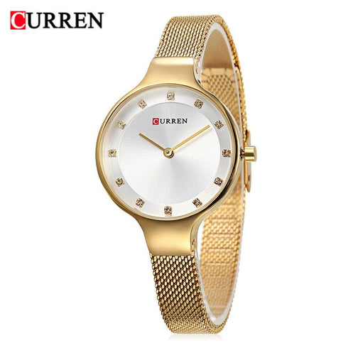 Curren Women's Gold Plated! - Adjustable Steel Strap! - Sparkling Crystals! - 1 Year Warranty!