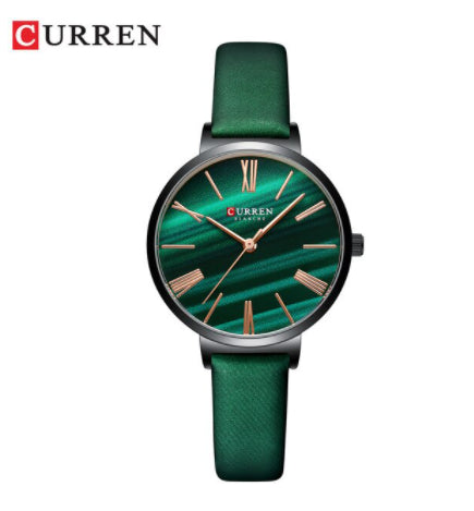 Curren Women's Classy & Sassy! - Green Madness! - Ultra Soft Genuine Leather! - Box Packaging! - Water Resistant 3ATM! - 1 Year Warranty!