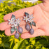Purple Floral Earrings - Statement Jewellery - Cubic Zircon - Box Packaging