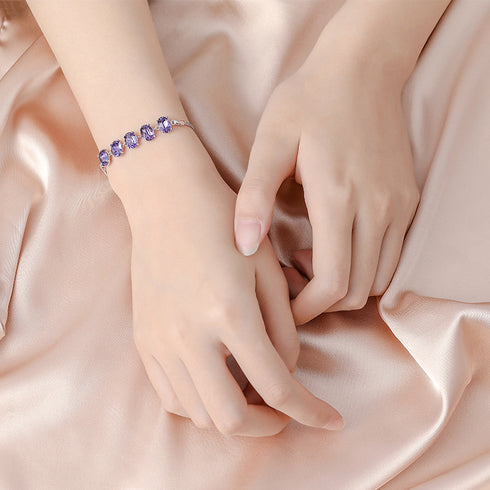 Viviana Bracelet - Adjustable - S925 Sterling Silver Necklace - AAA Cubic Zirconia Stones - Free Box Packaging