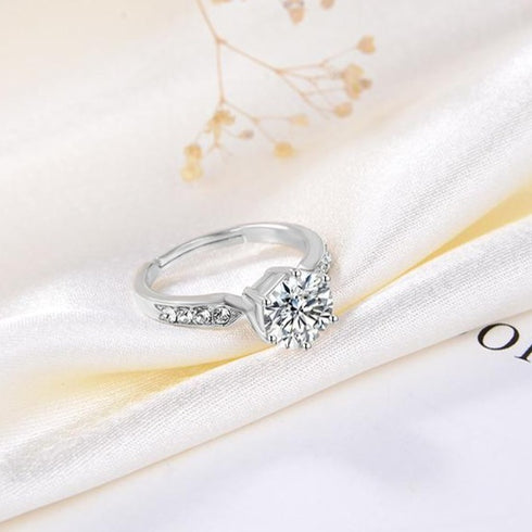 Radiance Ring - Adjustable Size - S925 Sterling Silver - AAA Cubic Zirconia Stones - Free Box Packaging