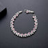 Pink Leaves Bracelet - White Gold Plated - AAA Cubic Zirconia - Free Box Packaging!