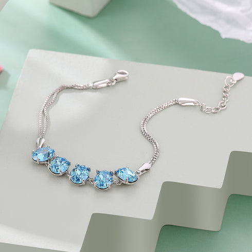 Viviana Bracelet - Adjustable - S925 Sterling Silver Necklace - AAA Cubic Zirconia Stones - Free Box Packaging