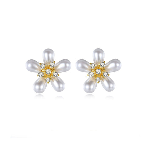 Daisy Earrings - White Gold Plated - AAA Cubic Zirconia - Free Box Packaging!
