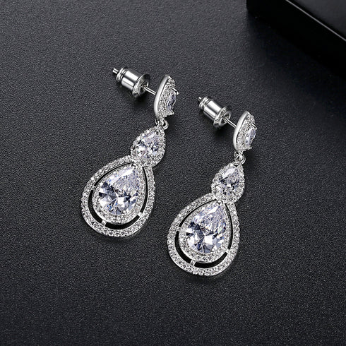 Always Ready! Earrings - AAA Sparkling Cubic Zirconia - Free Box Packaging