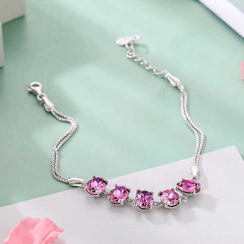 Viviana Bracelet - Adjustable - S925 Sterling Silver Necklace - AAA Cubic Zirconia Stones - Free Box Packaging