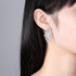 Party Flower Earrings - White Gold Plated - AAA Cubic Zirconia - Free Box Packaging!