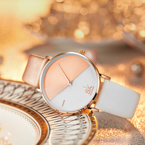 Shengke Women's Two Tone! - Genuine Ultra Soft Leather! - Water Resistant! - Free Box Packaging!